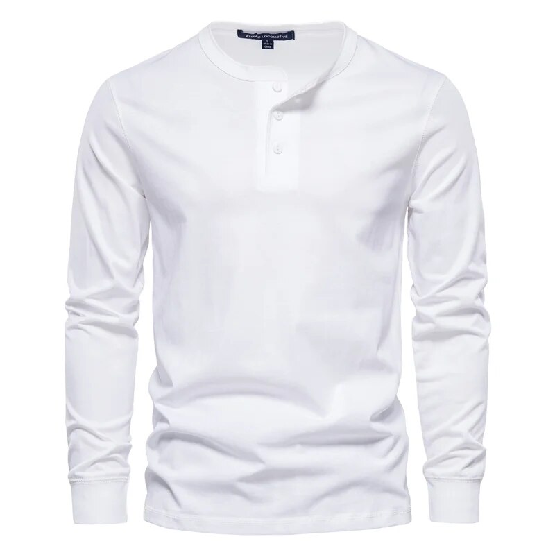 Men's Henley High Quality 100% Cotton T-Shirt