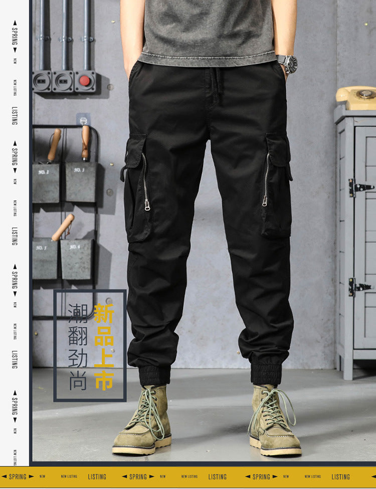 Men's New Vintage Multi‑Pocket Jogger Cargo Pants, Loose Fit Outdoor Casual Trousers