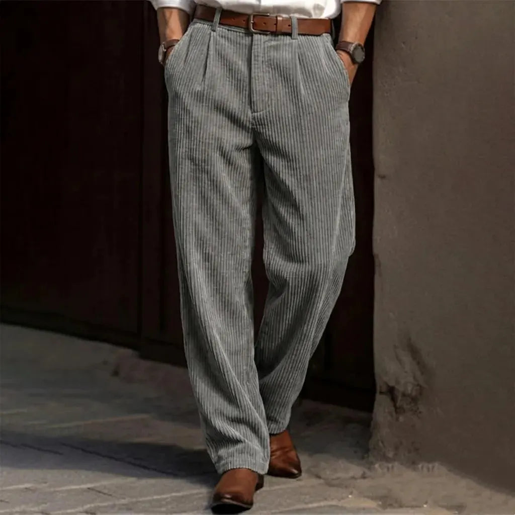 Men's Casual Solid‐Color Corduroy Pants